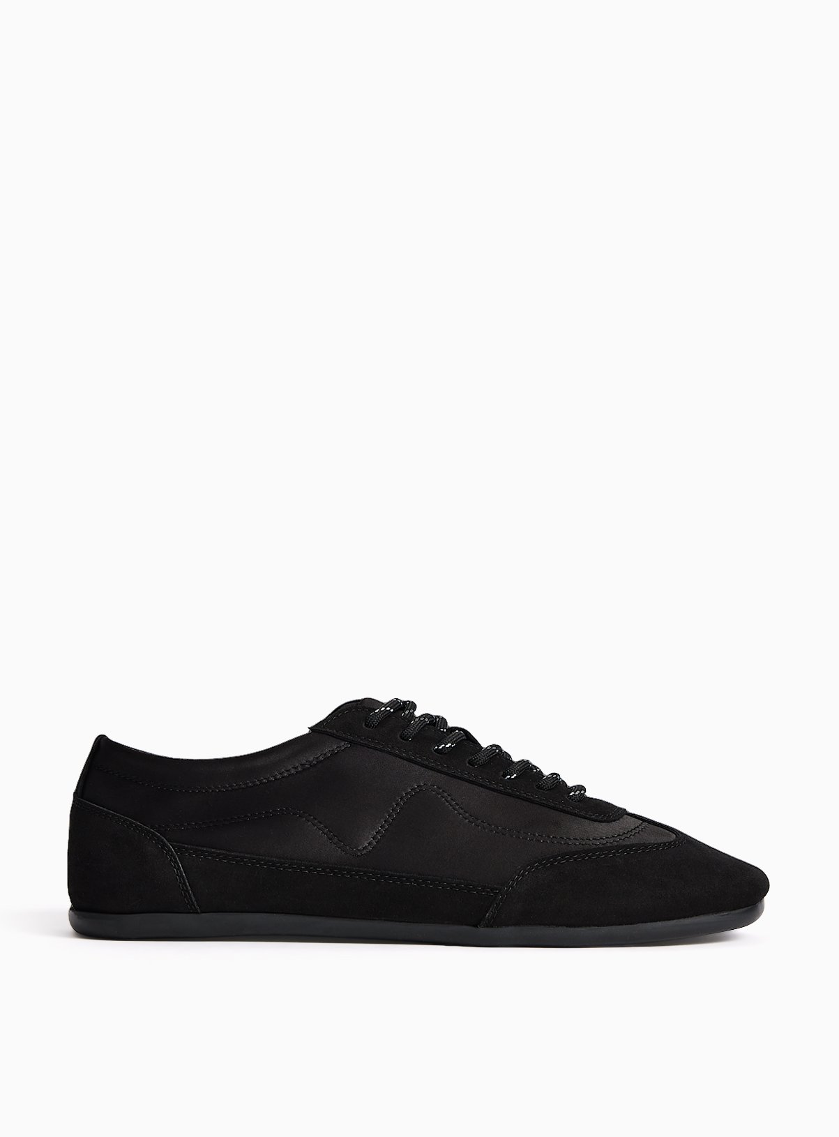 Black Satin Panel Trainers 7 - Image 2 thumbnail