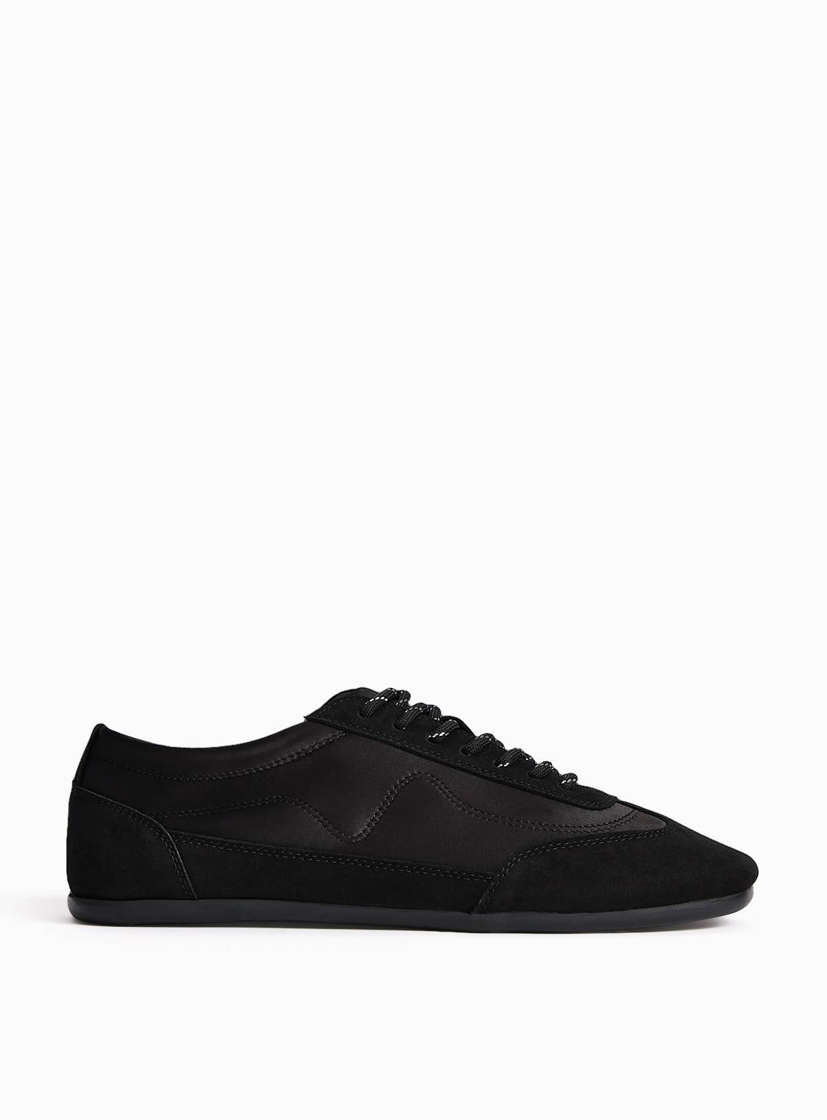 Black Satin Panel Trainers 7 - Image 2