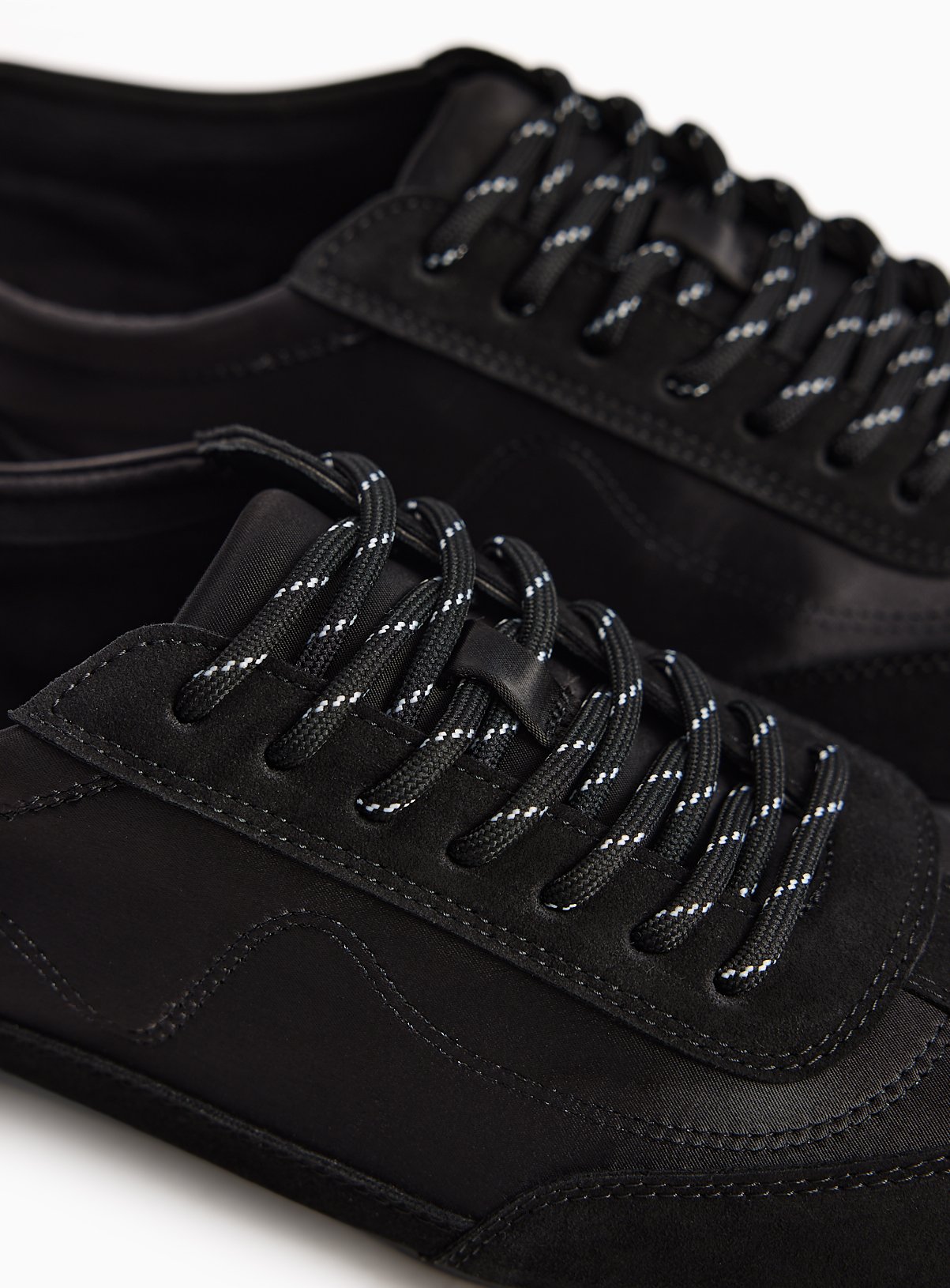 Black Satin Panel Trainers 7 - Image 3 thumbnail