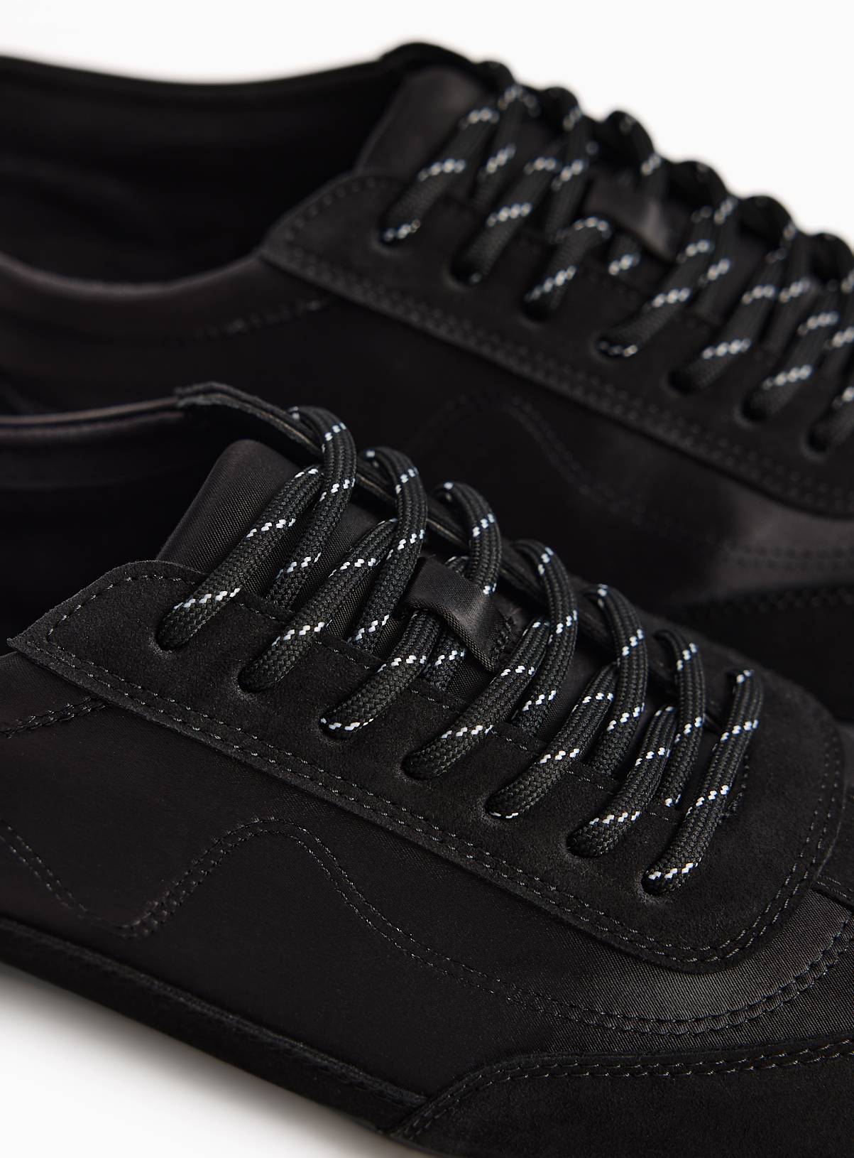 Black Satin Panel Trainers 7 - Image 3