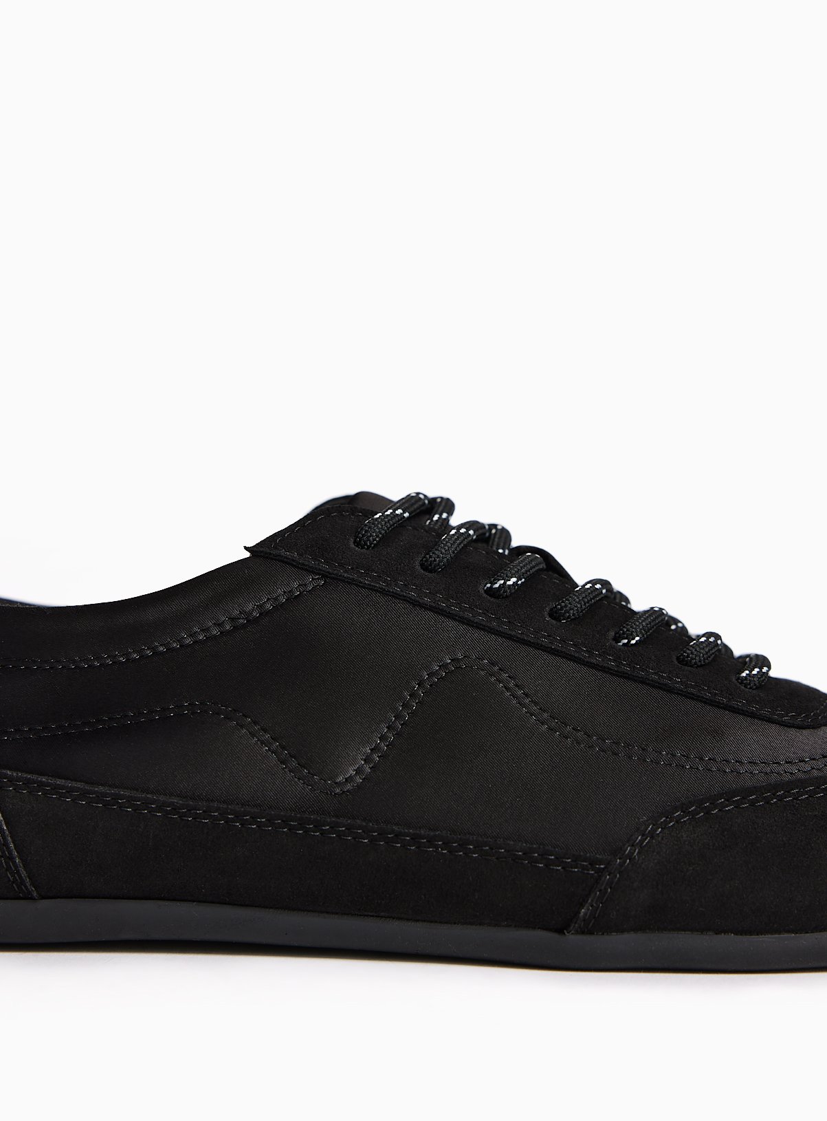 Black Satin Panel Trainers 7 - Image 4 thumbnail