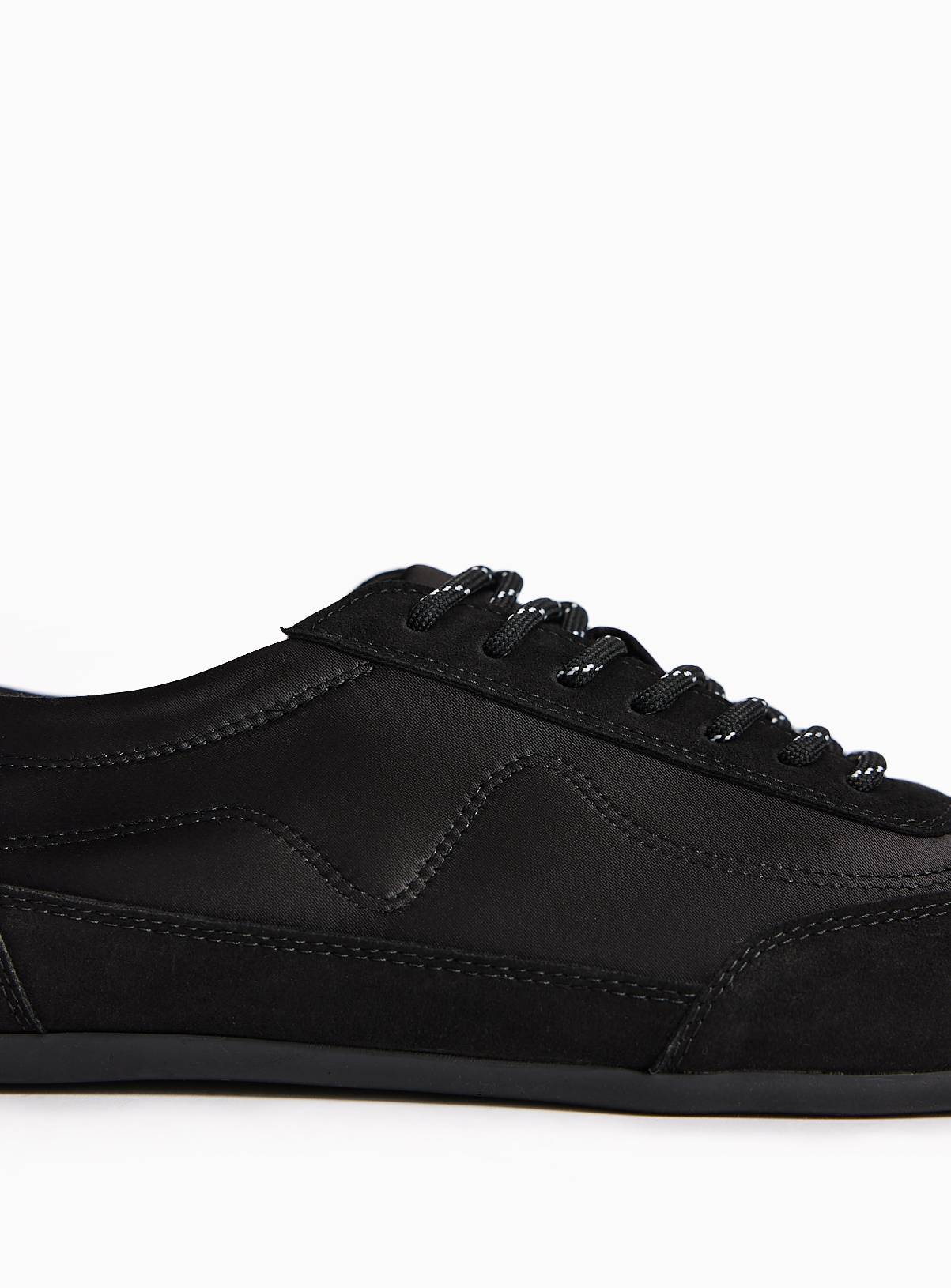 Black Satin Panel Trainers 7 - Image 4