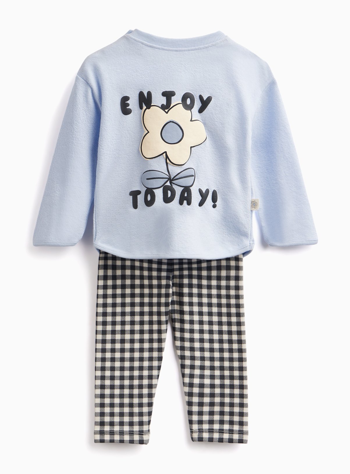 Mono Flower Top & Gingham Leggings Set 12-18 months - Image 2 thumbnail