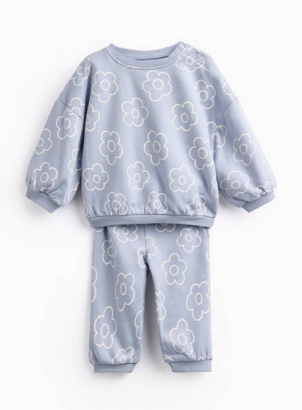 Blue Floral Sweat Set 18-24 months