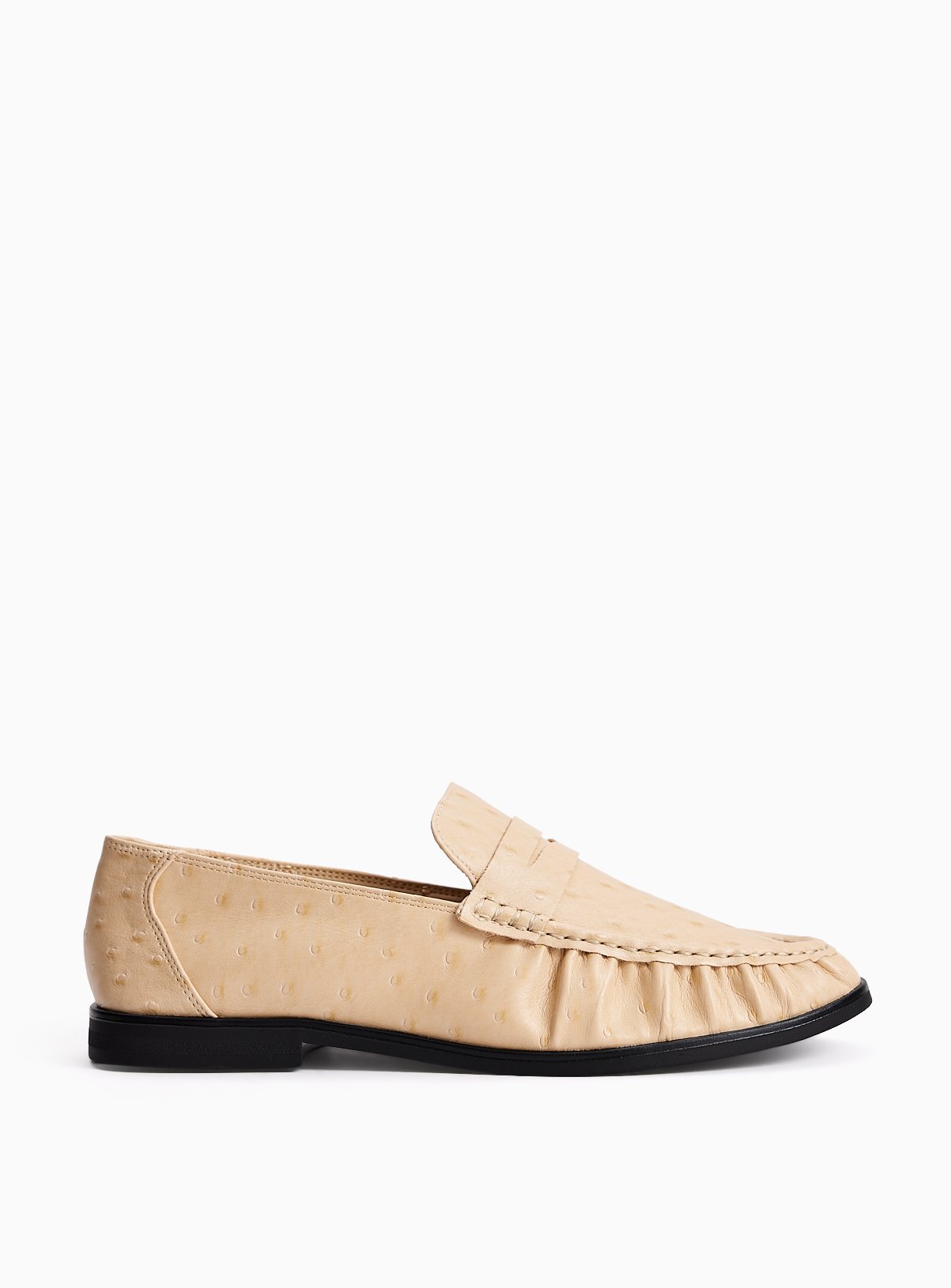 Beige Ostrich PU Loafers 8 - Image 2 thumbnail