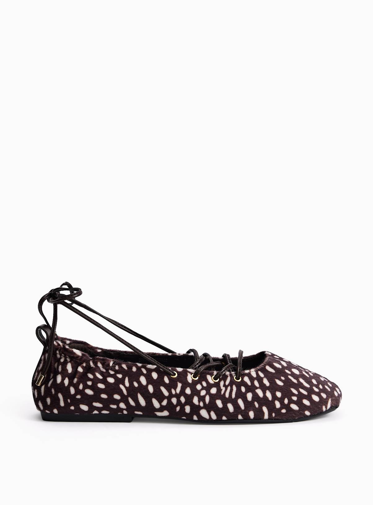 Deer Print Lace Up Ballerina Shoes 7 - Image 2