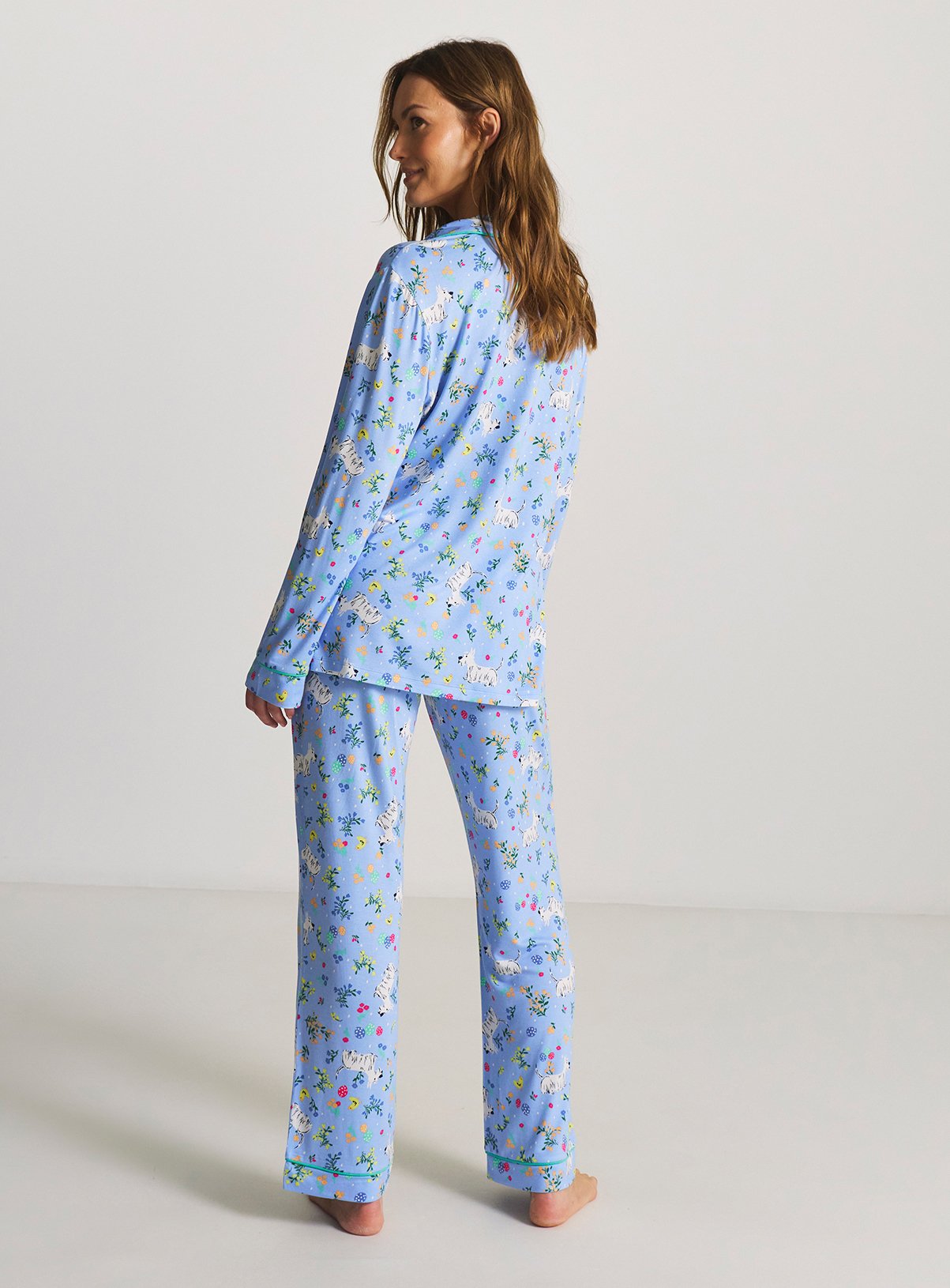 SIMPLY BE Pretty Secrets Scottie Dog Print Revere Pyjama Set 28-30 - Image 2 thumbnail