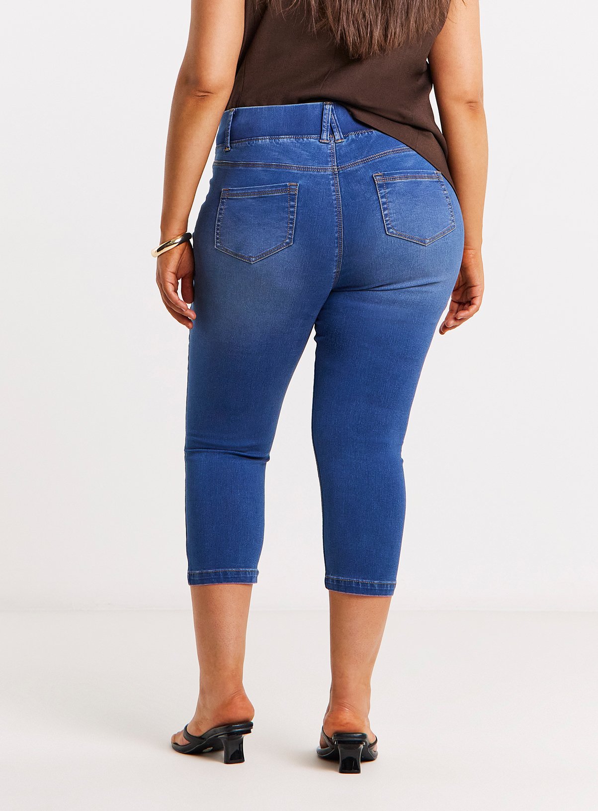SIMPLY BE Bright Blue Skinny Cropped Jeggings 28 - Image 2 thumbnail