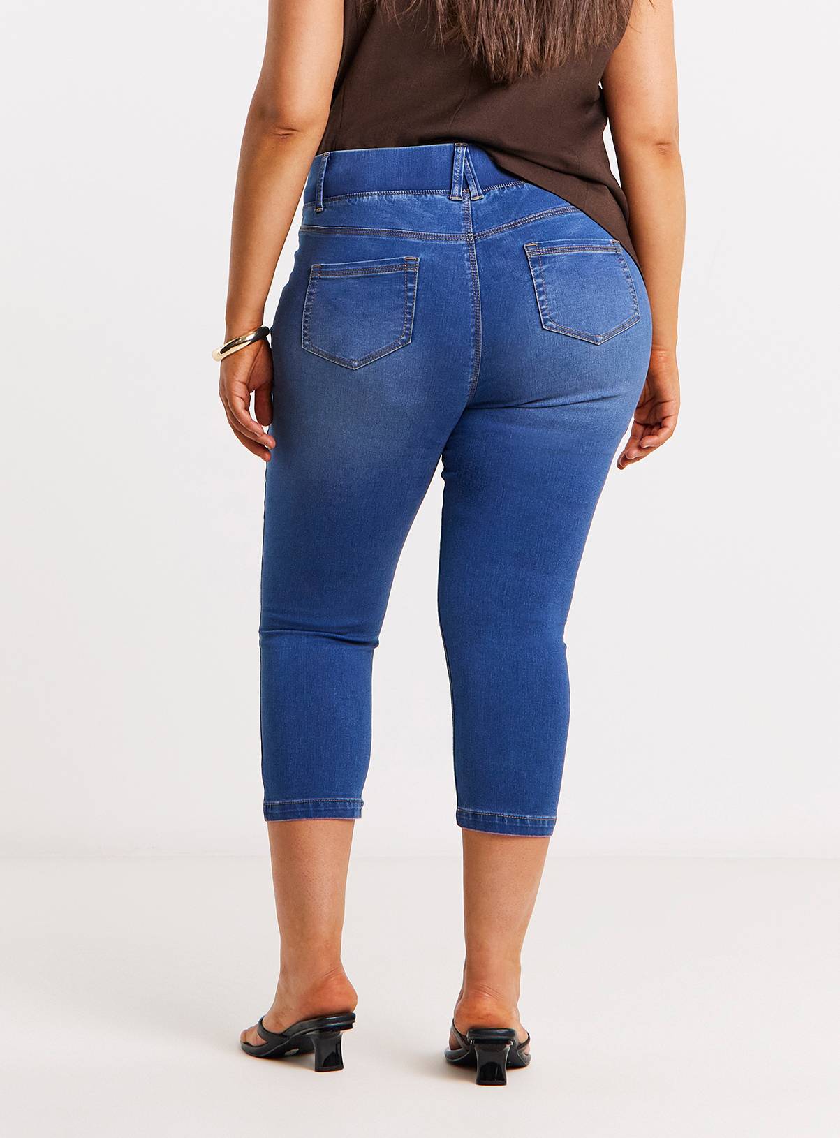 SIMPLY BE Bright Blue Skinny Cropped Jeggings 28 - Image 2