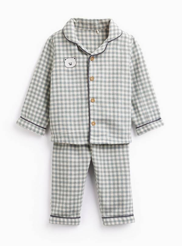 Brushed Flannel Check Pyjama Set Up to 3 mths