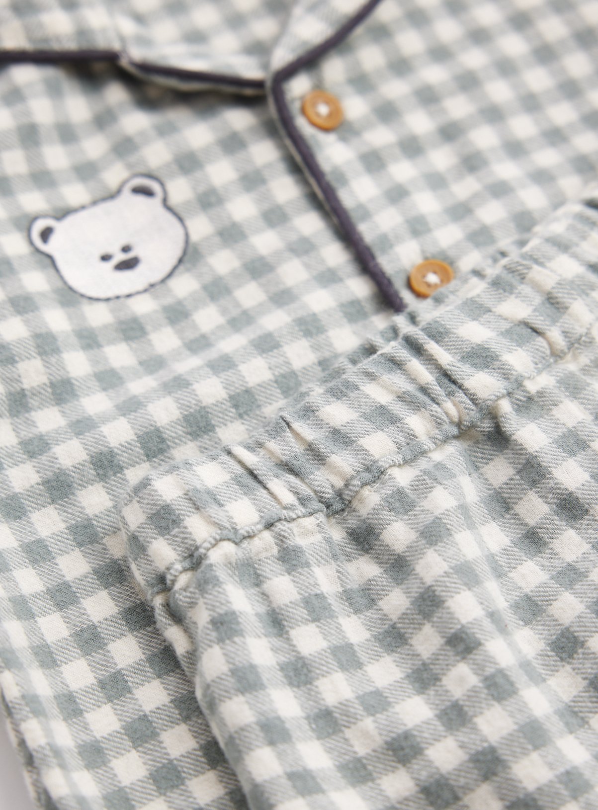 Brushed Flannel Check With Bear Motif Pyjama Set 2-3 years - Image 2 thumbnail