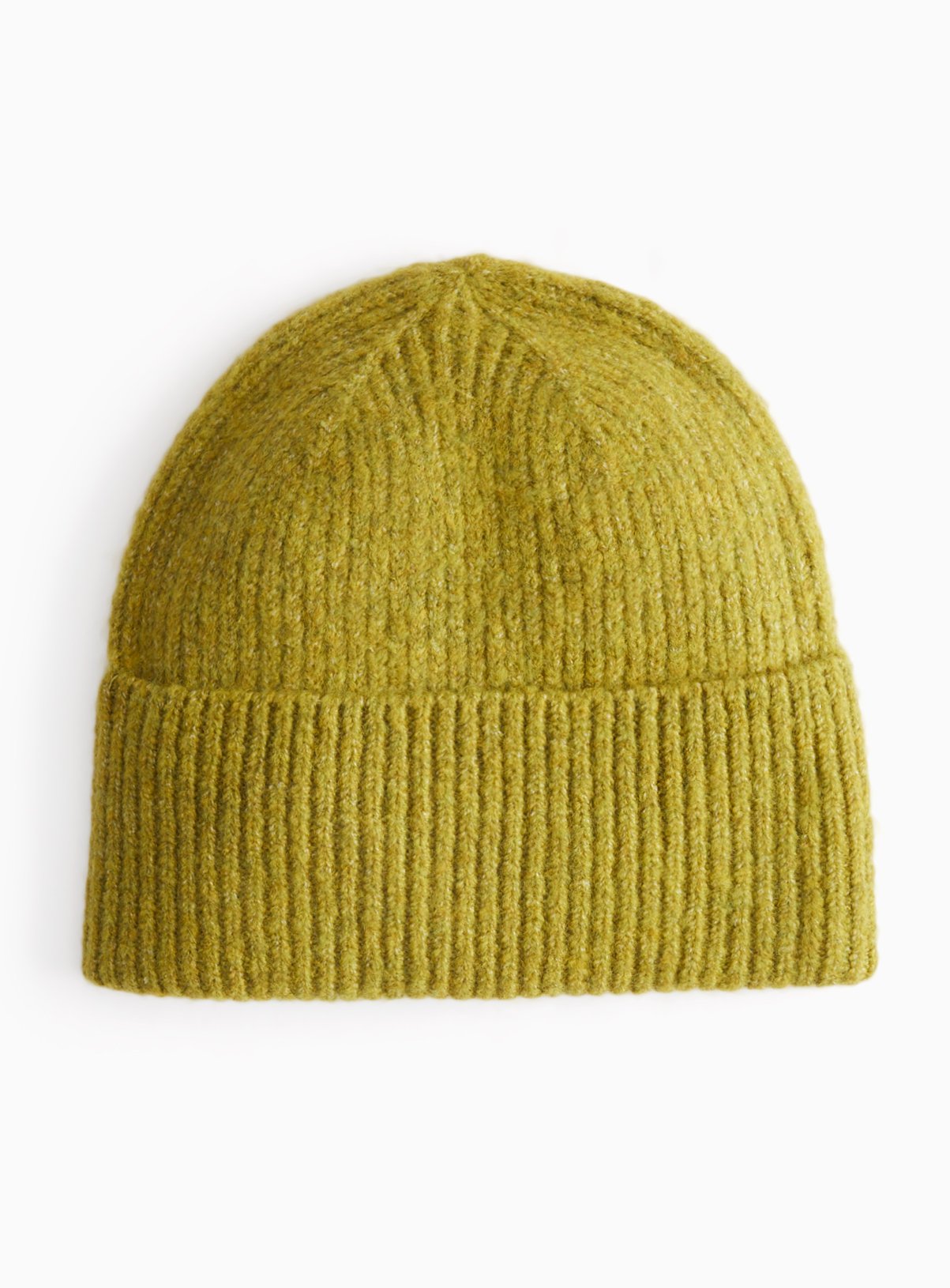 Olive Ribbed Beanie Hat One Size - Image 2 thumbnail