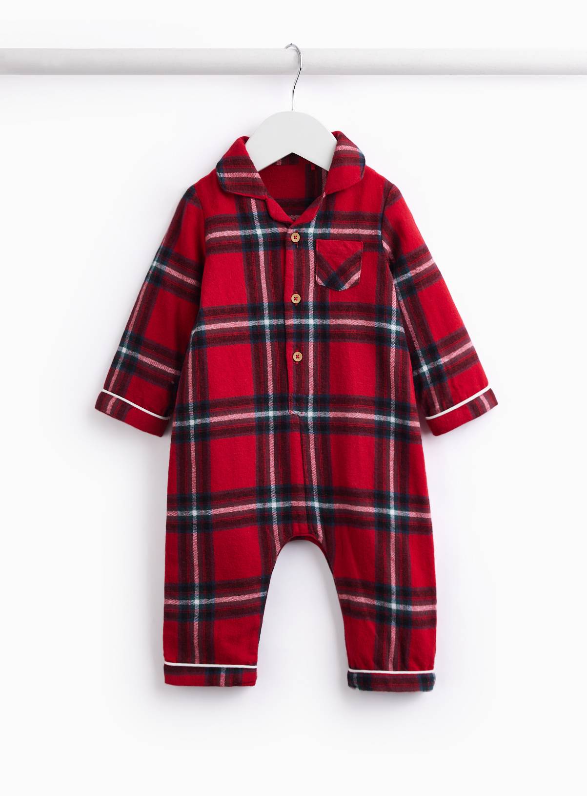Family Matching Baby Red Tartan Romper 9-12 months - Image 1