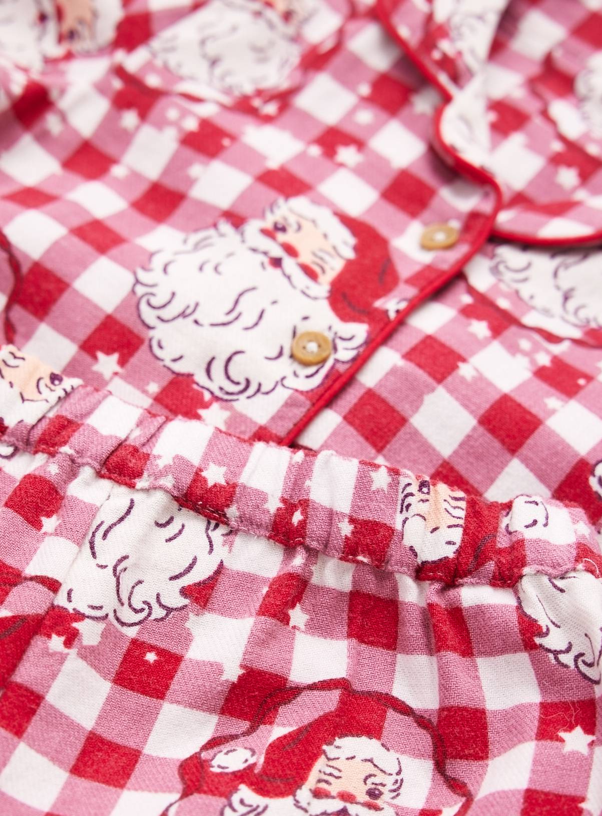 Family Matching Baby Santa Check 2-Piece Christmas Pyjama Set 9-12 months - Image 2