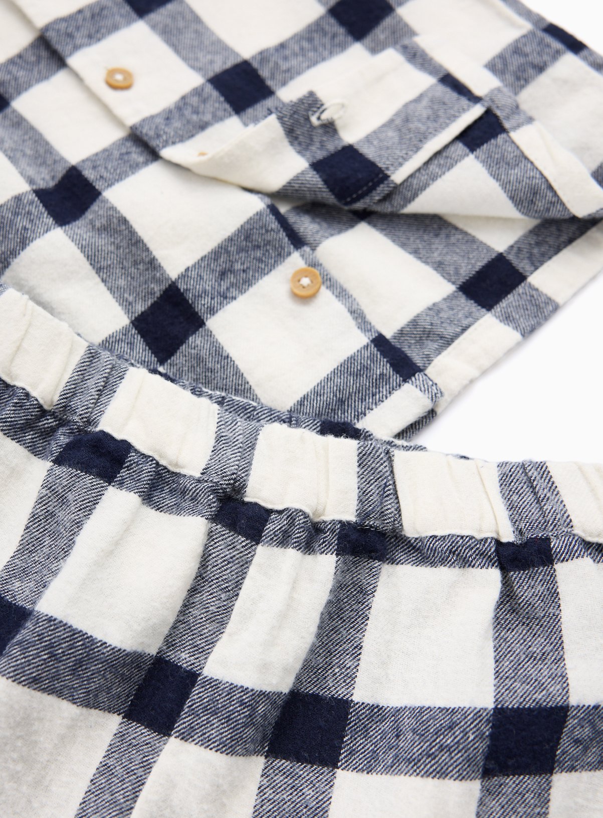 Family Matching Navy Check Traditional Pyjama Set Up to 1 mth - Image 2 thumbnail