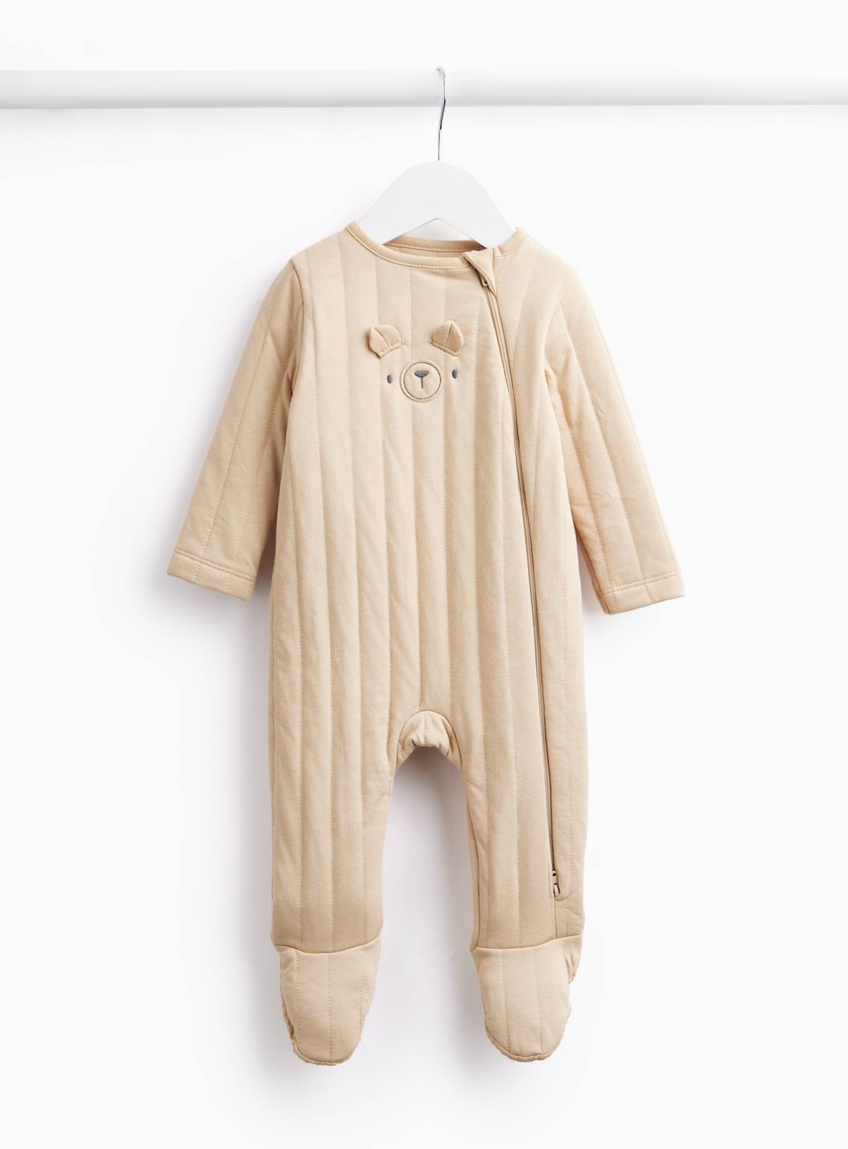 Brown Bear Quilted Sleepsuit 12-18 months - Image 1