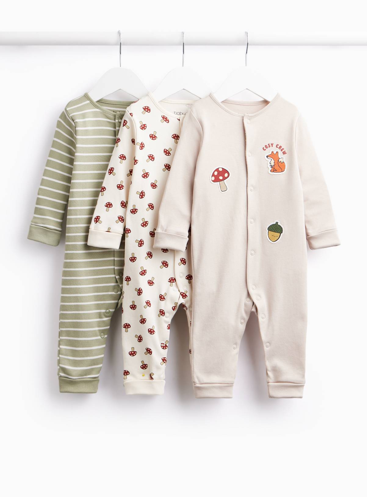 Toadstool & Fox Sleepsuits 3-Pack 18-24 months - Image 1