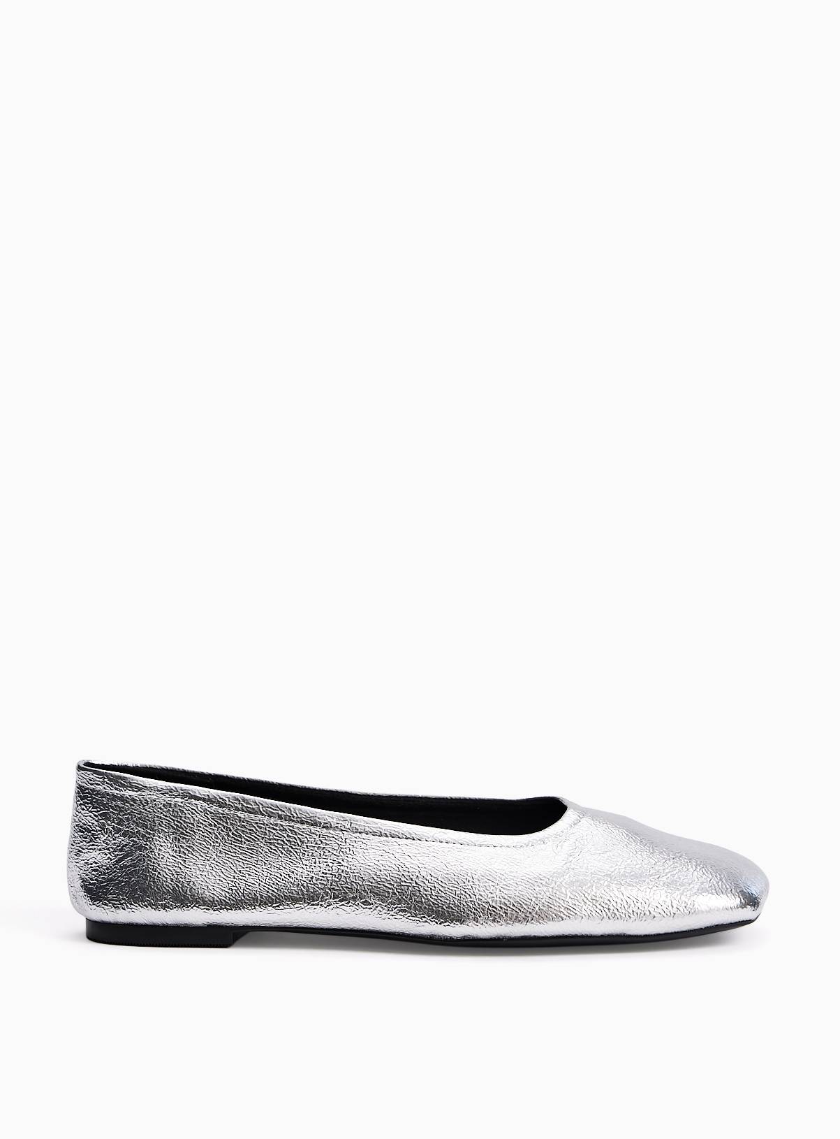 Silver Square Toe Ballerina Shoes 6 - Image 1