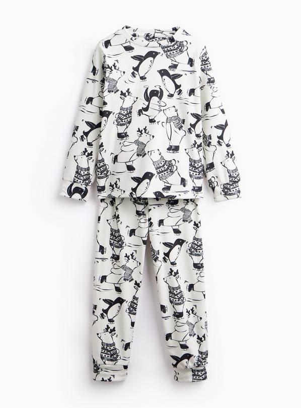 Family Matching Mono Polar Bear Christmas Slinky Pyjama Set 5-6 years