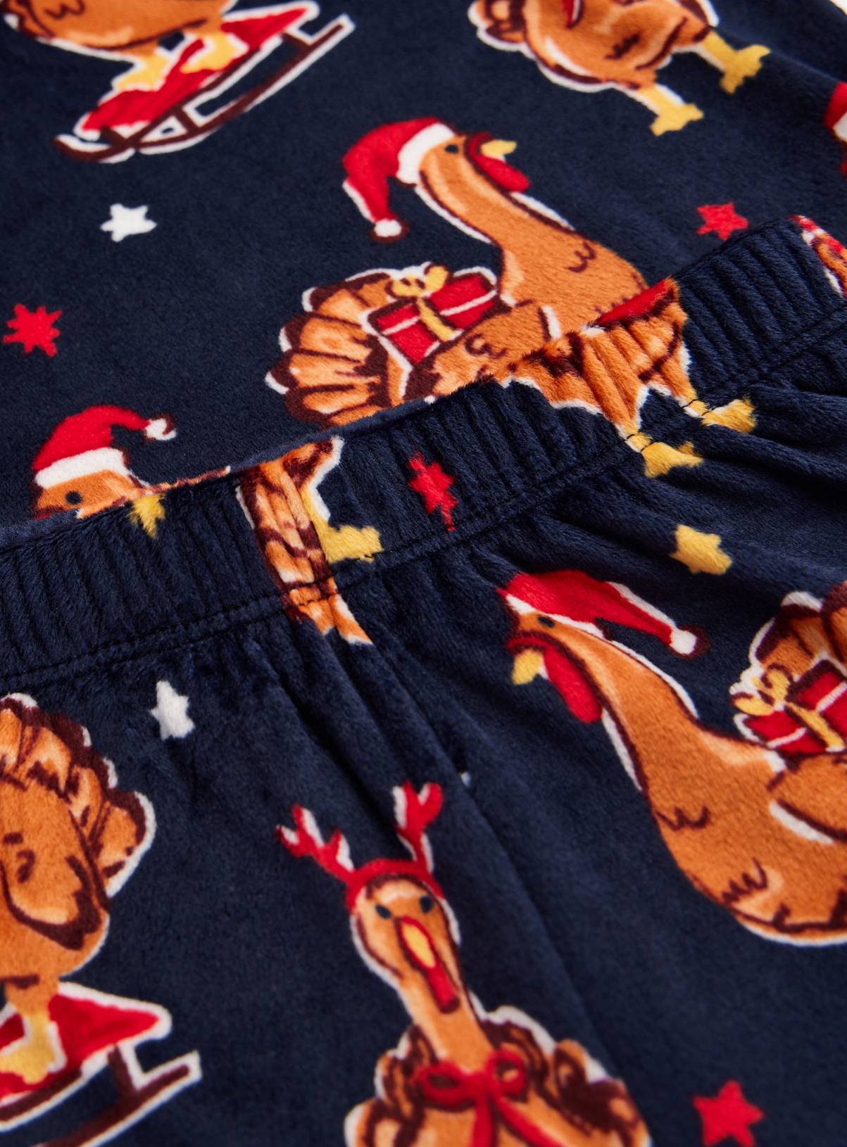 Family Matching Kids' Christmas Turkey Print 2-Piece Pyjama Set 1-2 years - Image 2