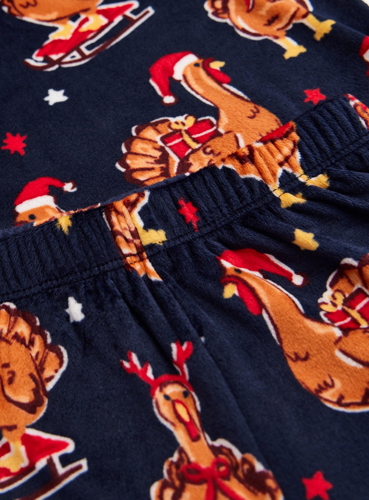 Family Matching Kids' Christmas Turkey Print Slinky Pyjamas 9-10 years - Image 3 thumbnail