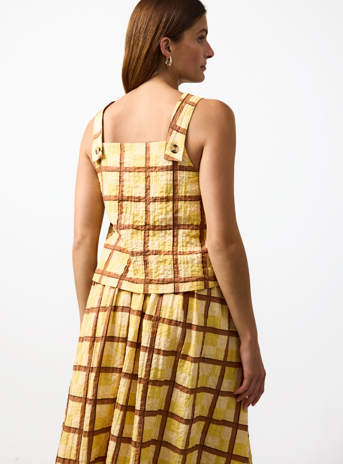 Yellow Geo Print Square Neck Shell Top 16 - Image 4 thumbnail