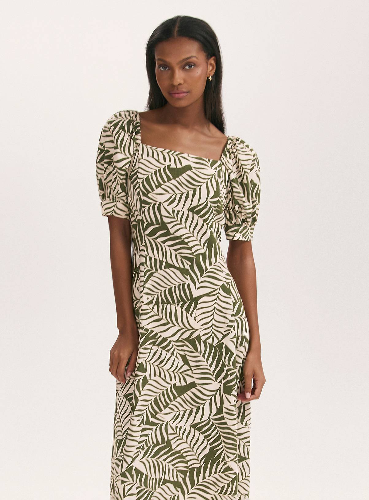 FINERY Daisy Dress Khaki Leaves 18 - Image 2