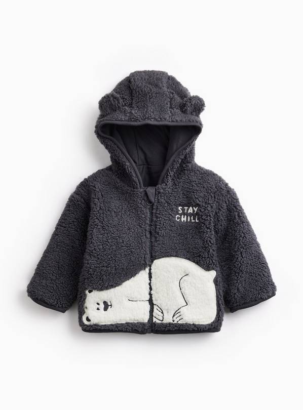 Polar Bear Borg Hooded Jacket 12-18 months