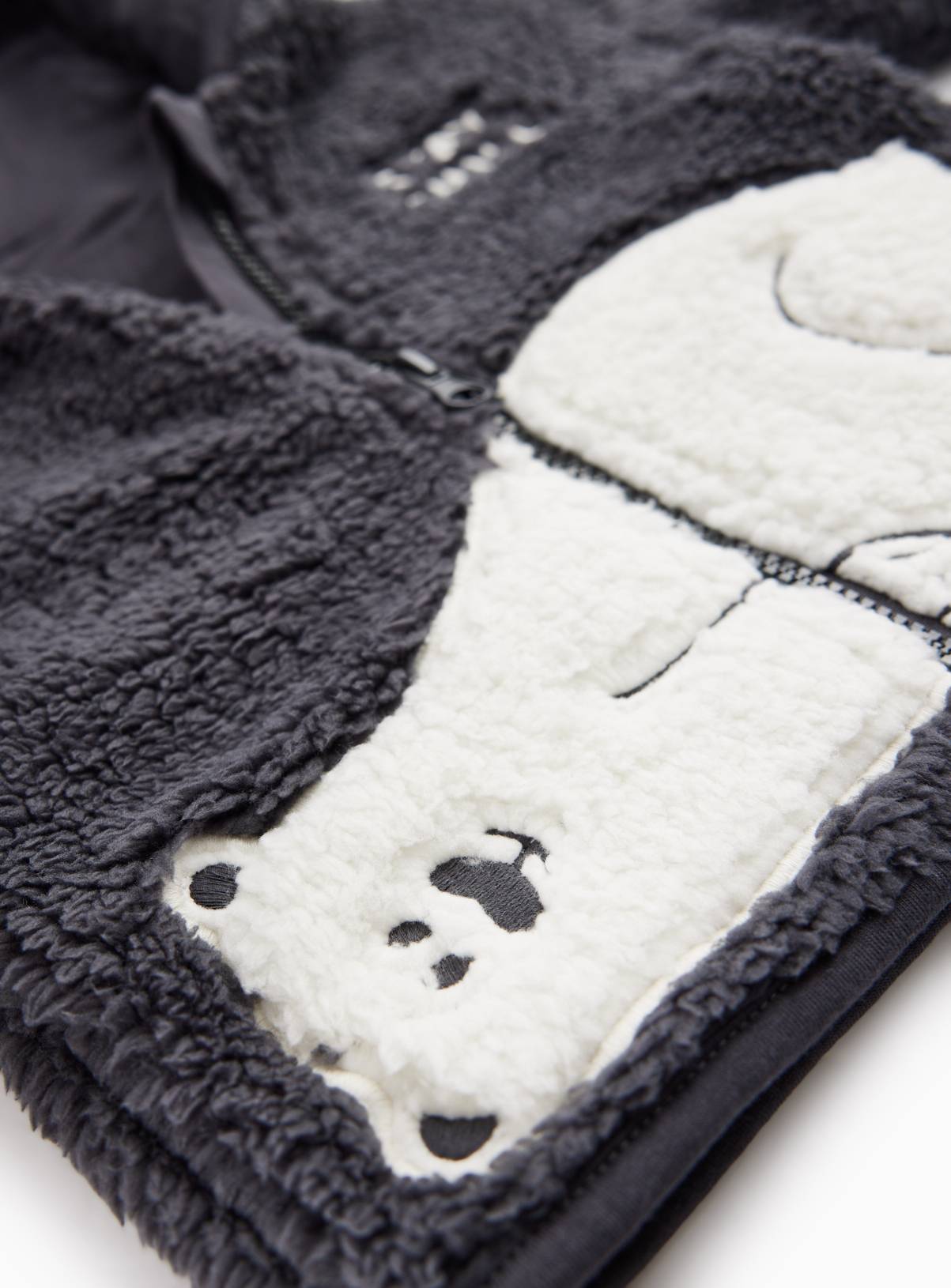 Polar Bear Borg Hooded Jacket 6-9 months - Image 2
