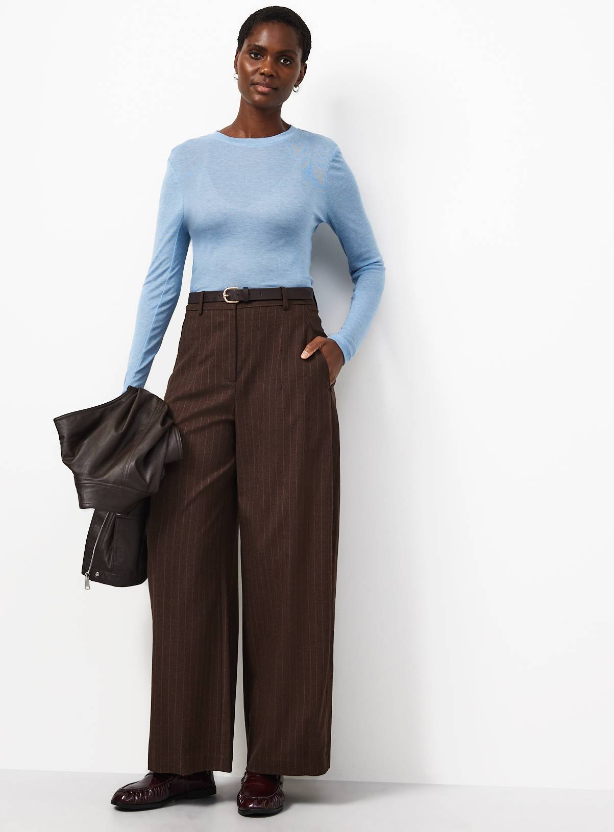 Blue Wool Blend Second Skin Top 16 - Image 3