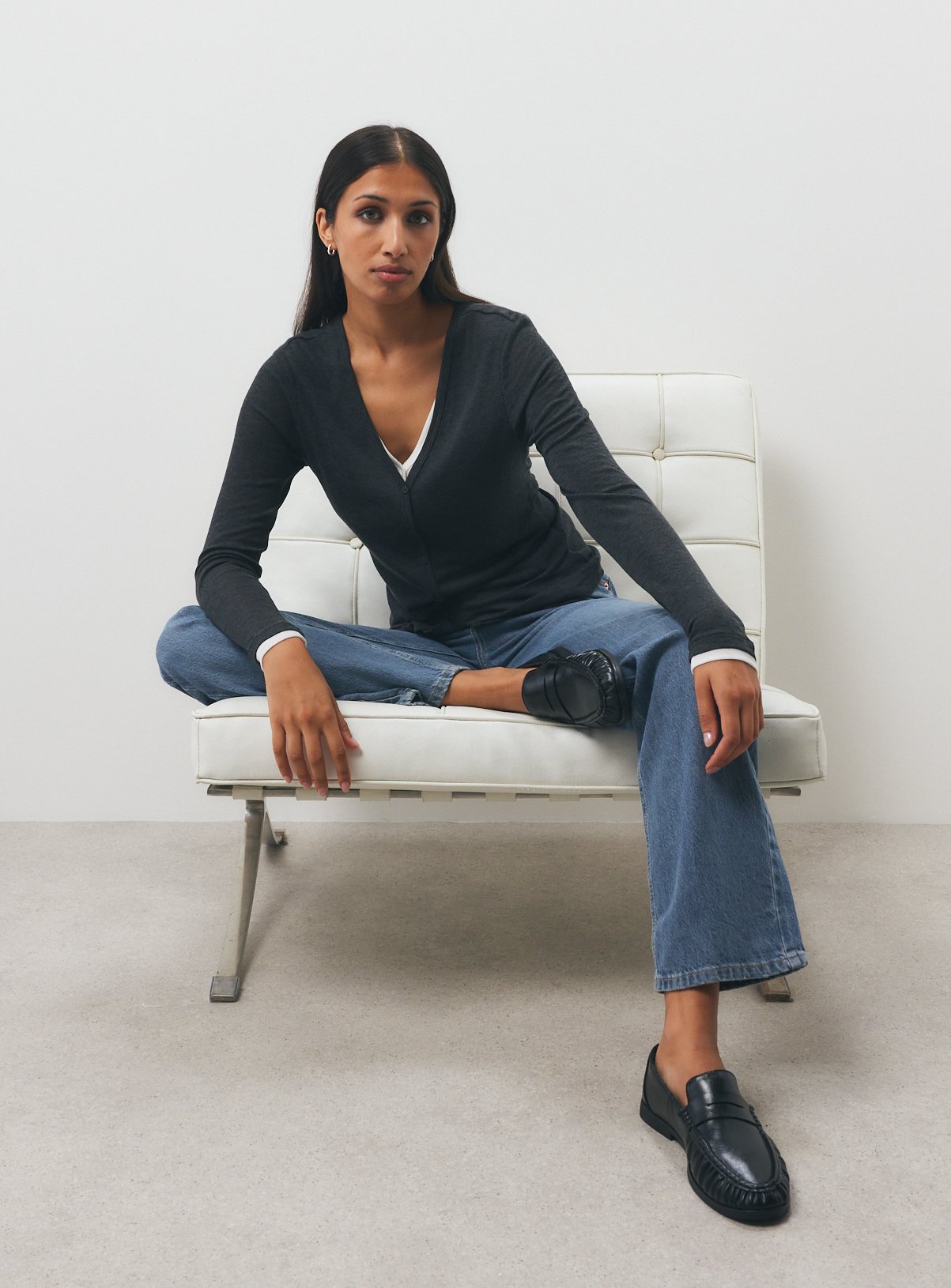 Charcoal Wool Blend Cardigan 20 - Image 2 thumbnail