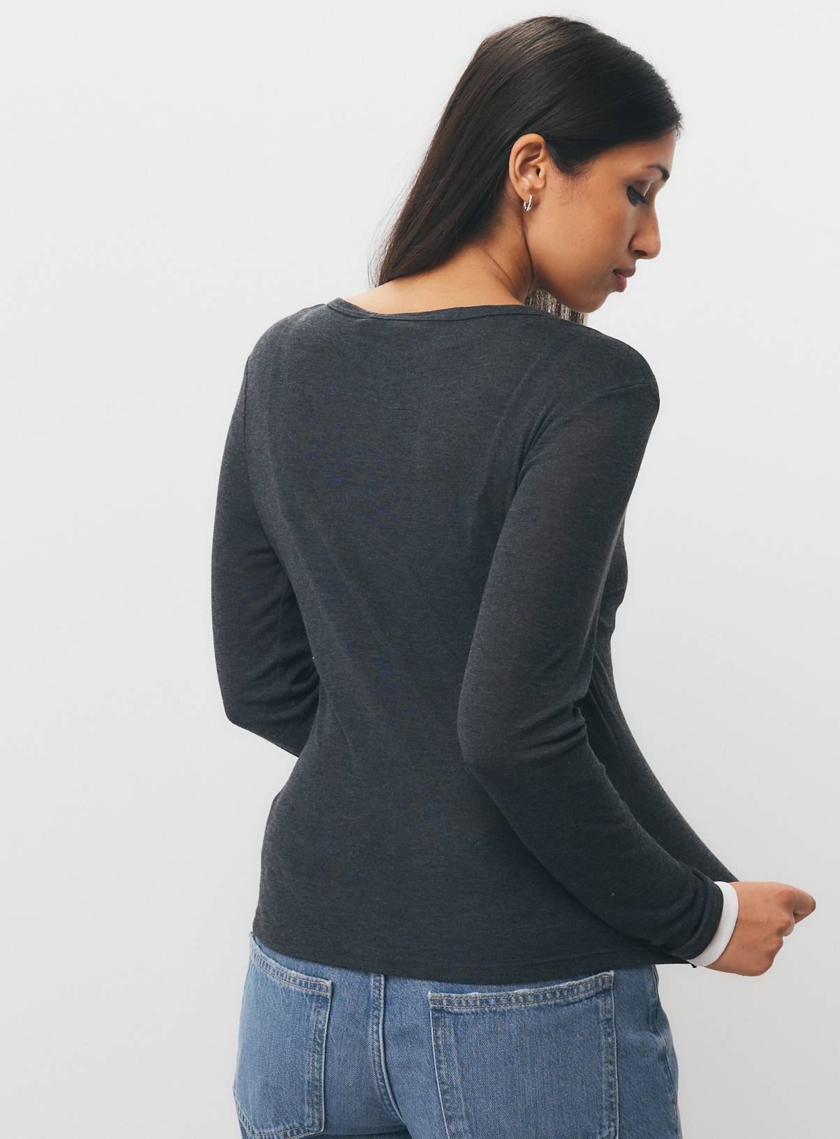 Charcoal Wool Blend Cardigan 20 - Image 4