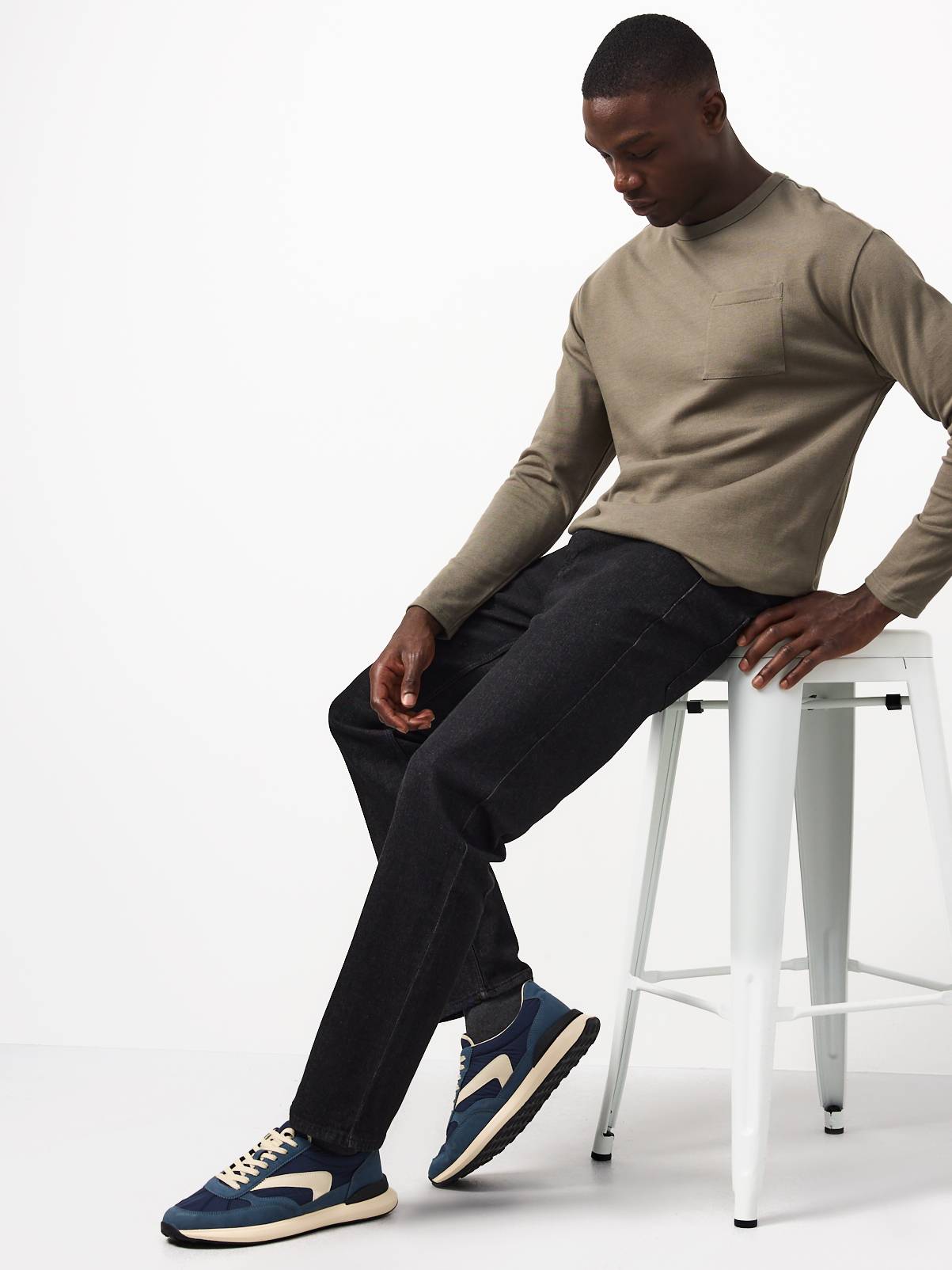 Black Straight Stretch Denim Jeans 2-Pack 40S - Image 2
