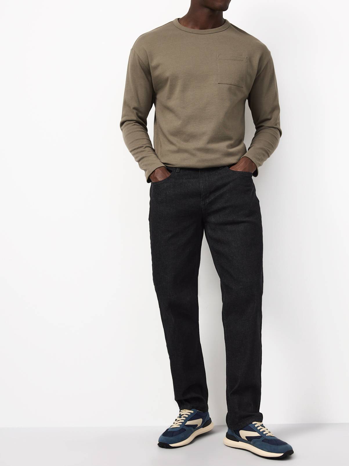 Black Straight Stretch Denim Jeans 2-Pack 40S - Image 3