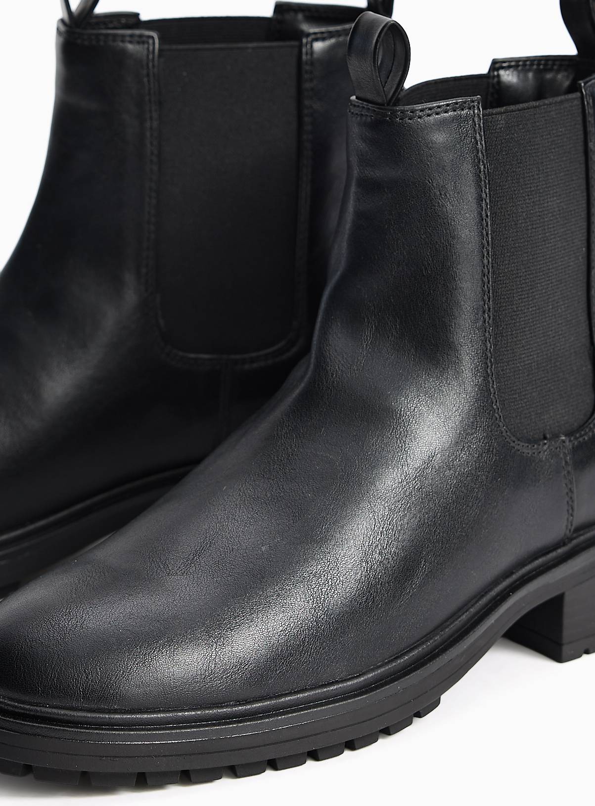 Black Faux Leather XS Chelsea Ankle Boots 7 - Image 3
