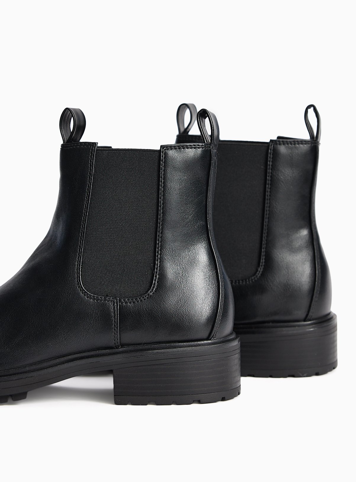 Black Faux Leather XS Chelsea Ankle Boots 7 - Image 4 thumbnail