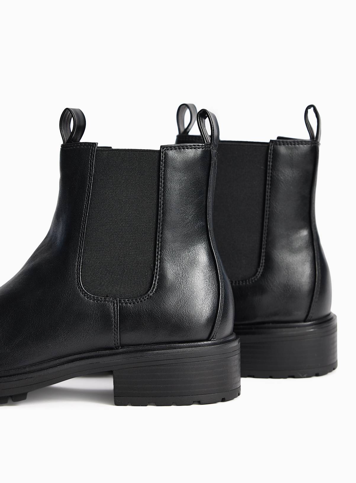 Black Faux Leather XS Chelsea Ankle Boots 7 - Image 4