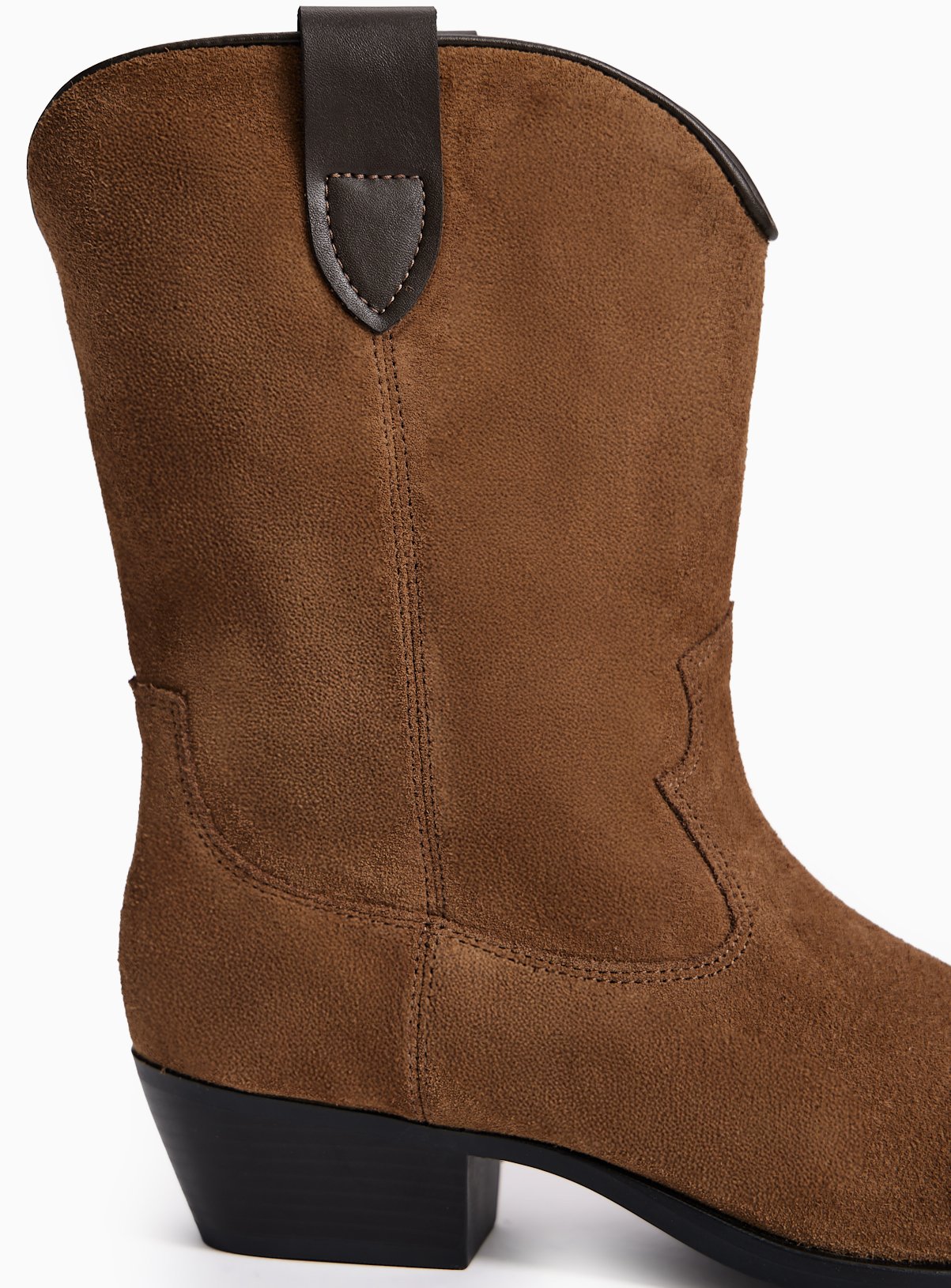Brown Suede Western Mid-Leg Cowboy Boots 7 - Image 3 thumbnail