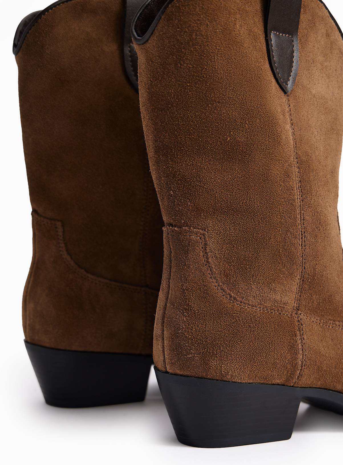 Brown Suede Western Mid-Leg Cowboy Boots 7 - Image 4