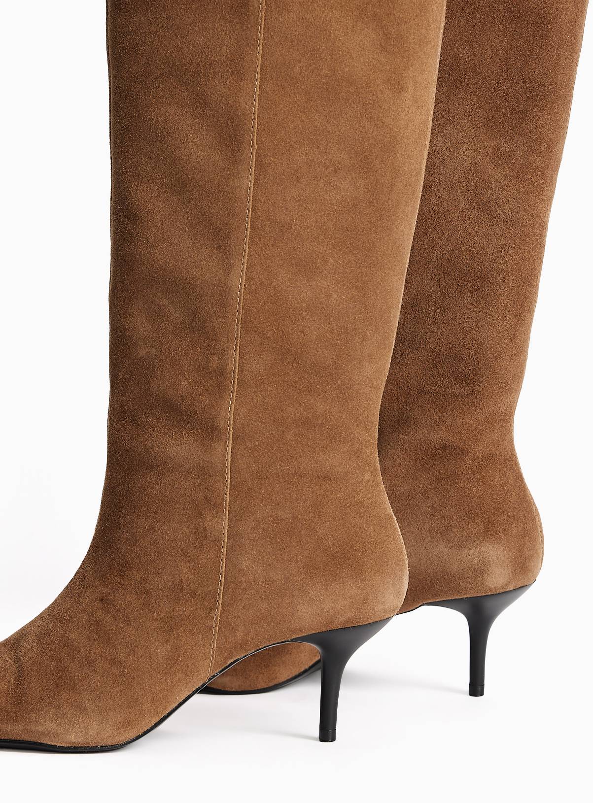 Brown Suede XL Long Leg Pointed Boots 4 - Image 4