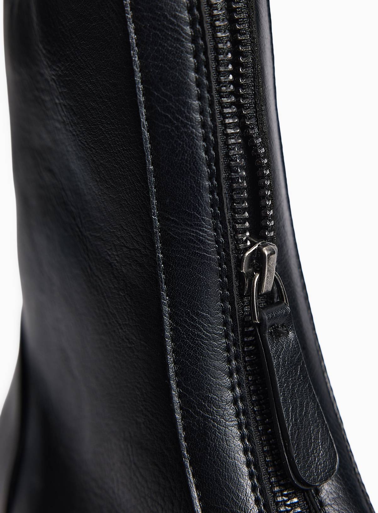 Black Faux Leather Chunky Ankle Boots 6 - Image 3