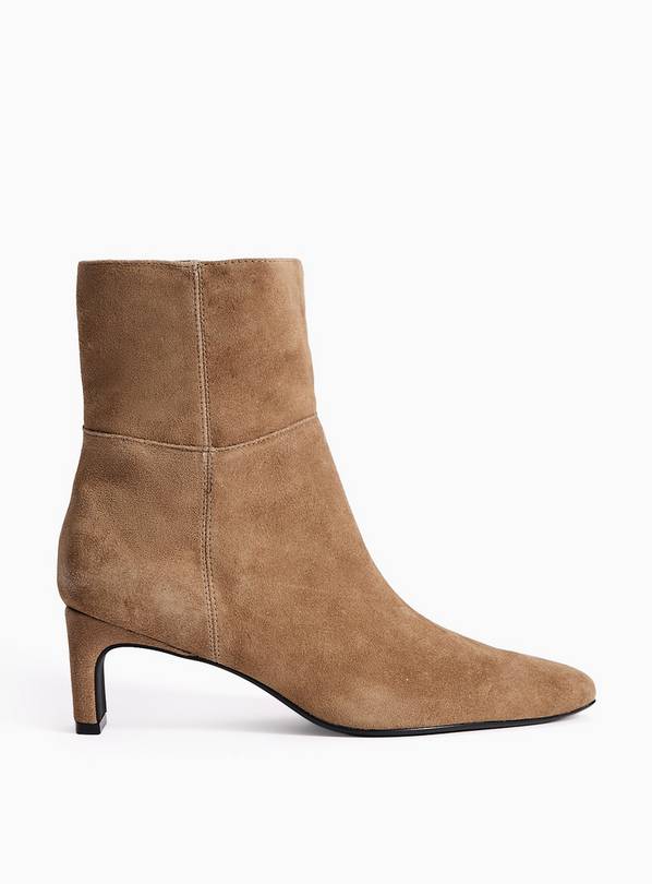 Blade Heel Suede Leather Ankle Boots 5