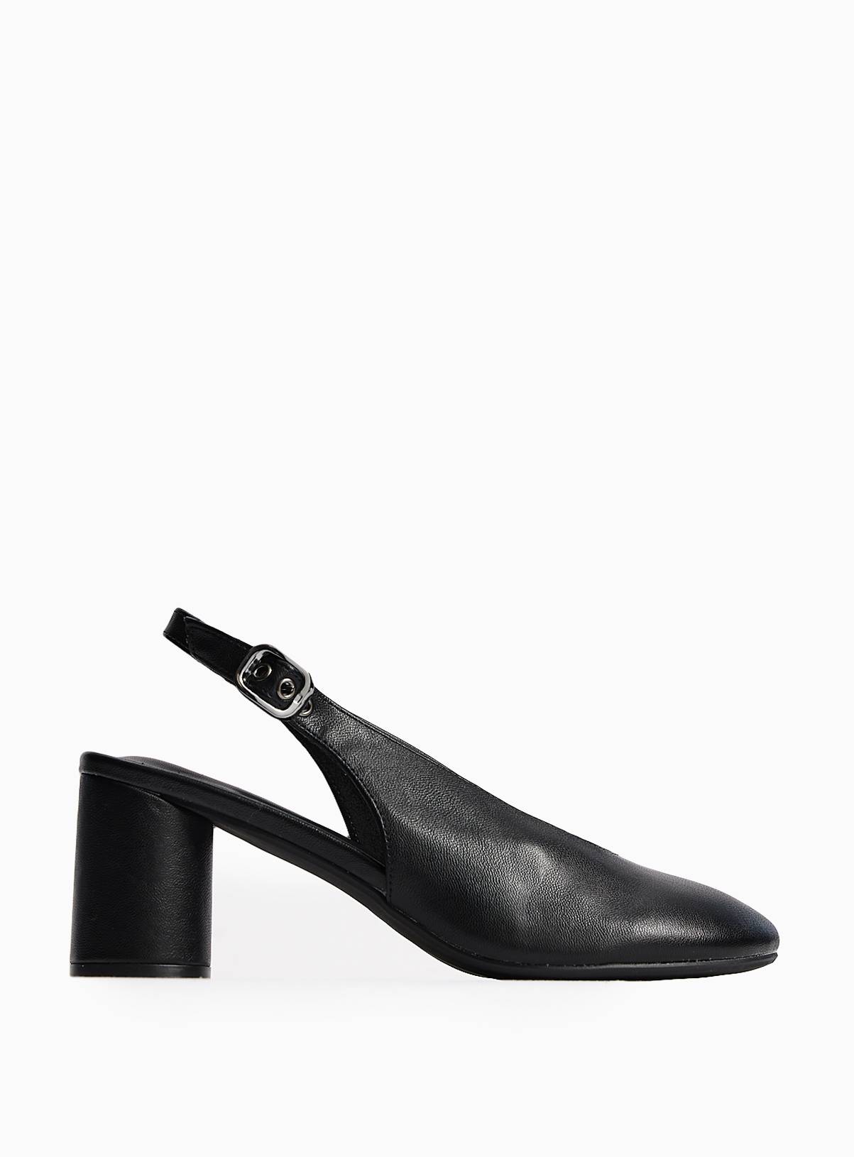 Black Swung Toe Slingback Heels 3 - Image 1