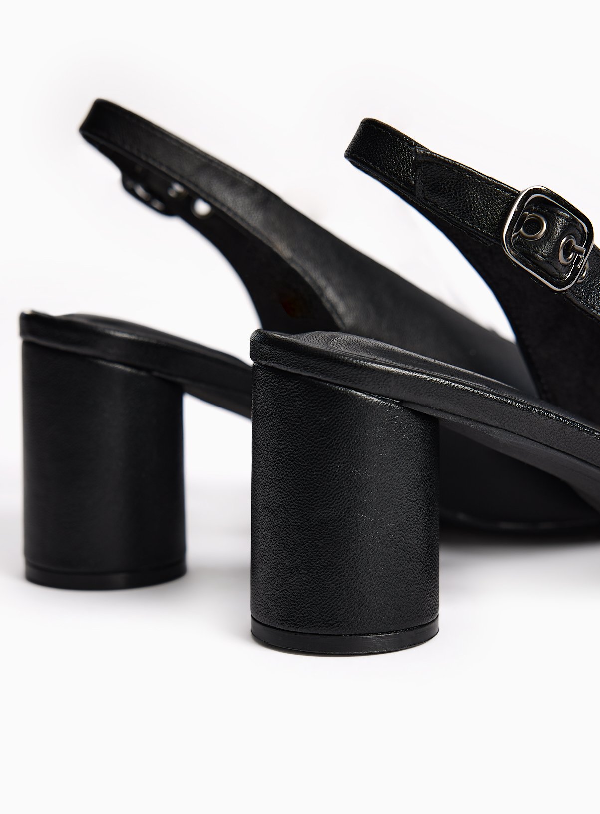 Black Swung Toe Slingback Heels 3 - Image 3 thumbnail