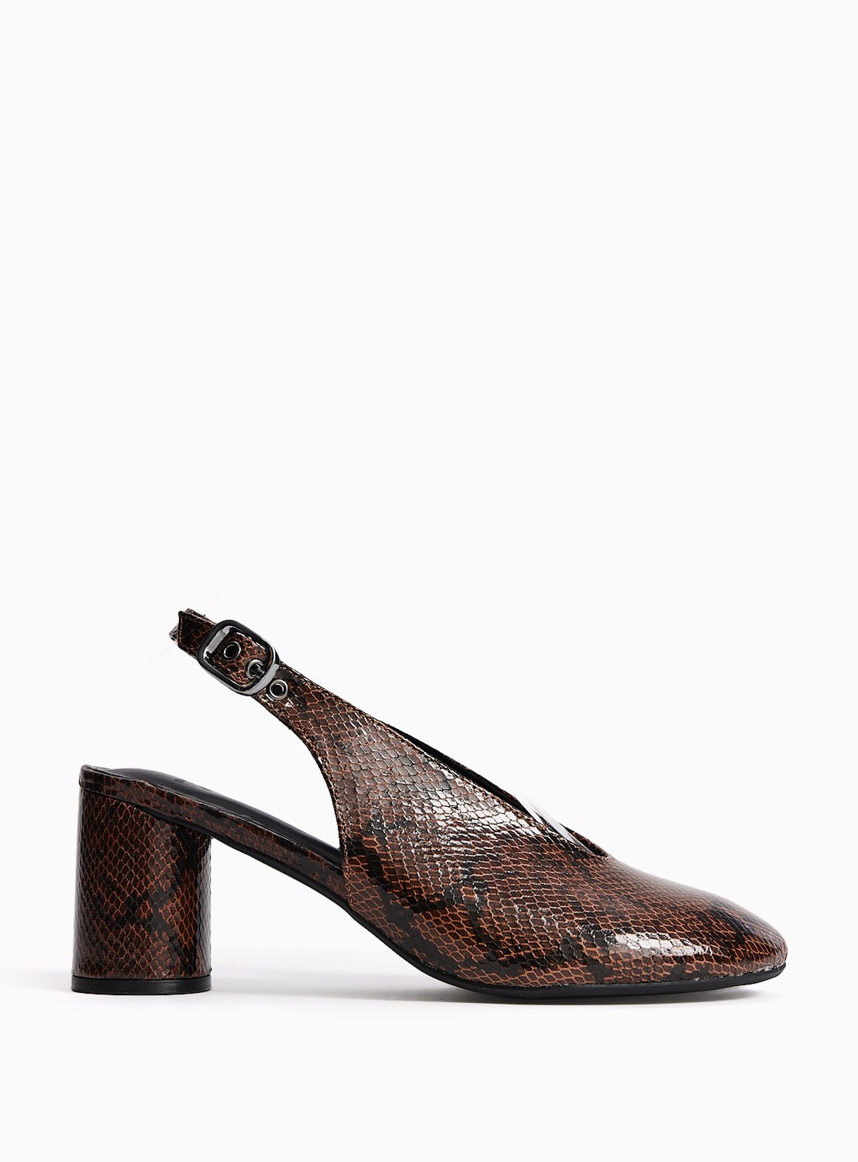 Brown Swung Toe Slingback Heels 7 - Image 2 thumbnail