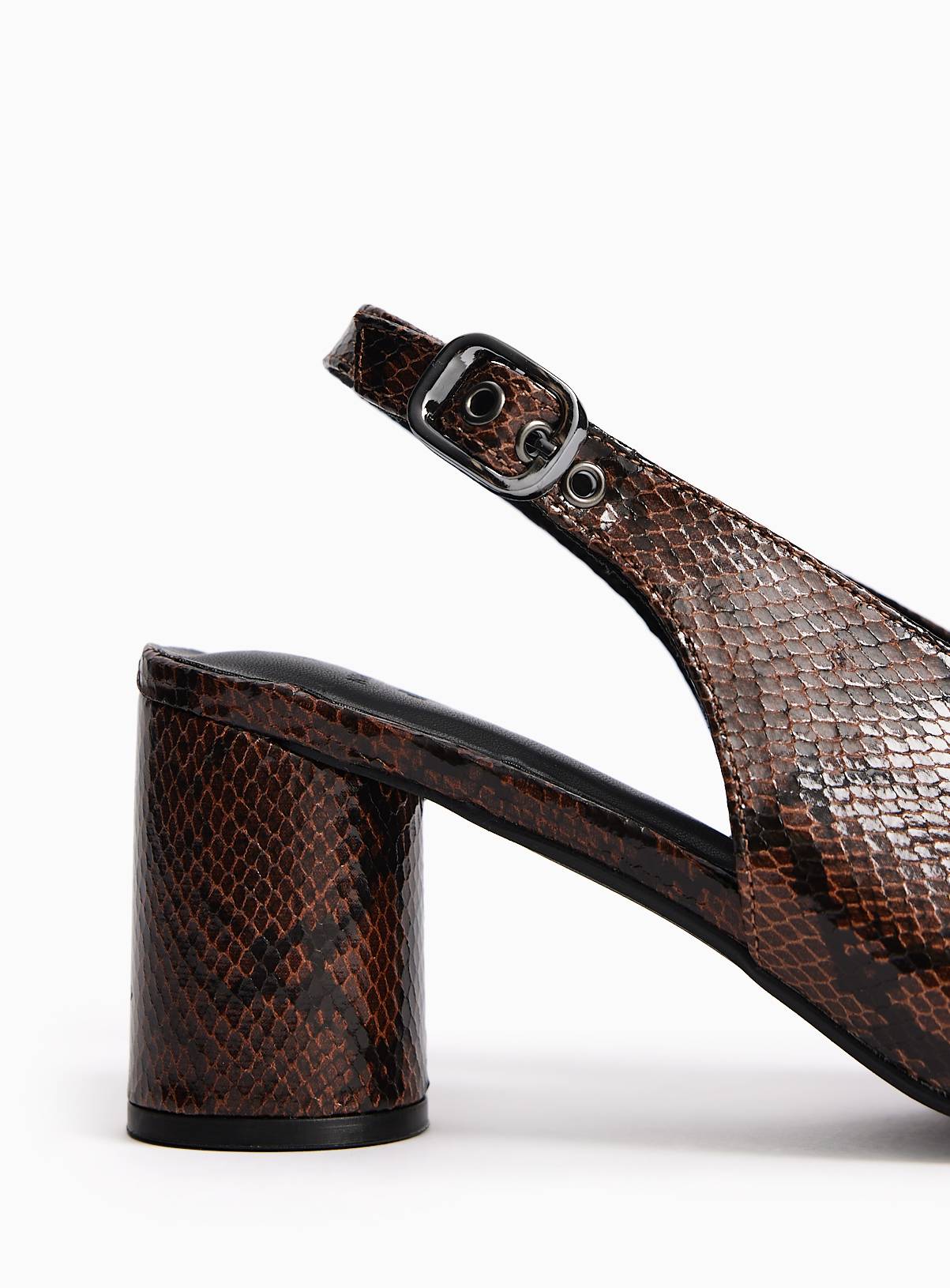 Brown Swung Toe Slingback Heels 7 - Image 3