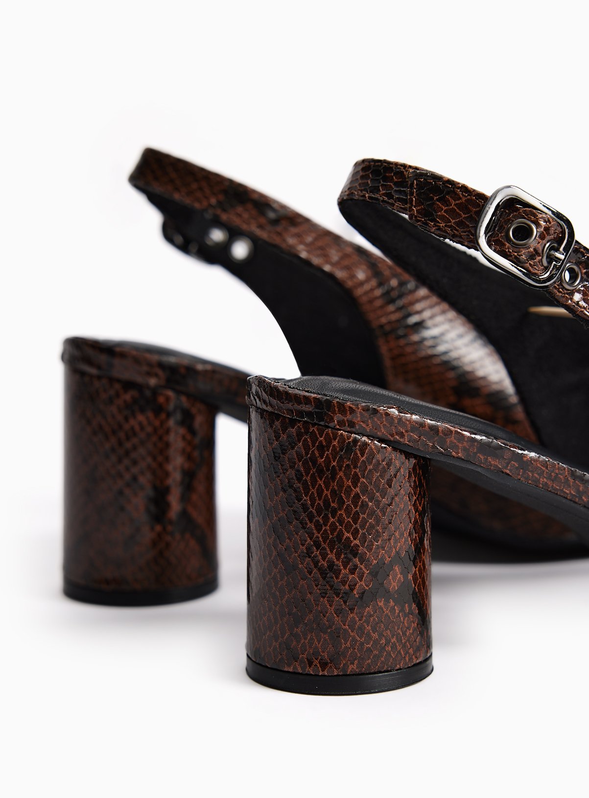 Brown Swung Toe Slingback Heels 7 - Image 4 thumbnail