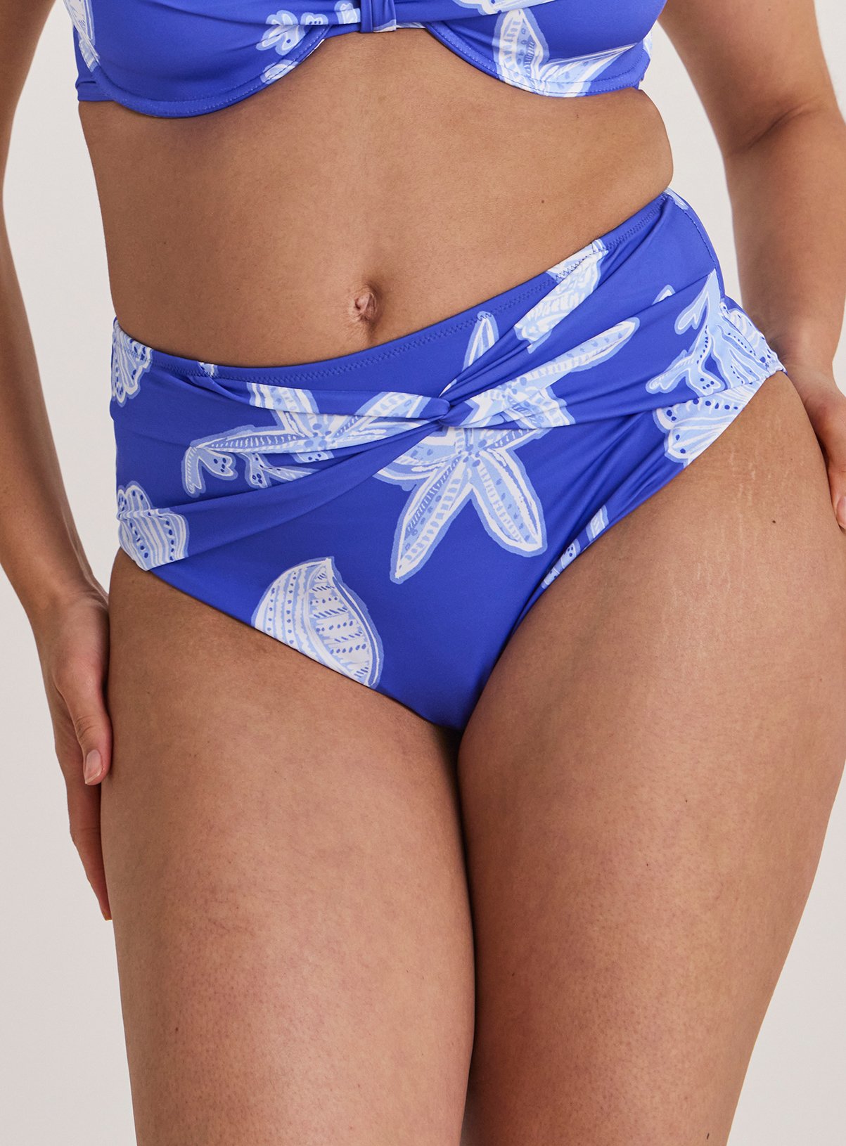 JD WILLIAMS Underwired Shell Print Tummy Control Bikini Bottom 30 - Image 3 thumbnail