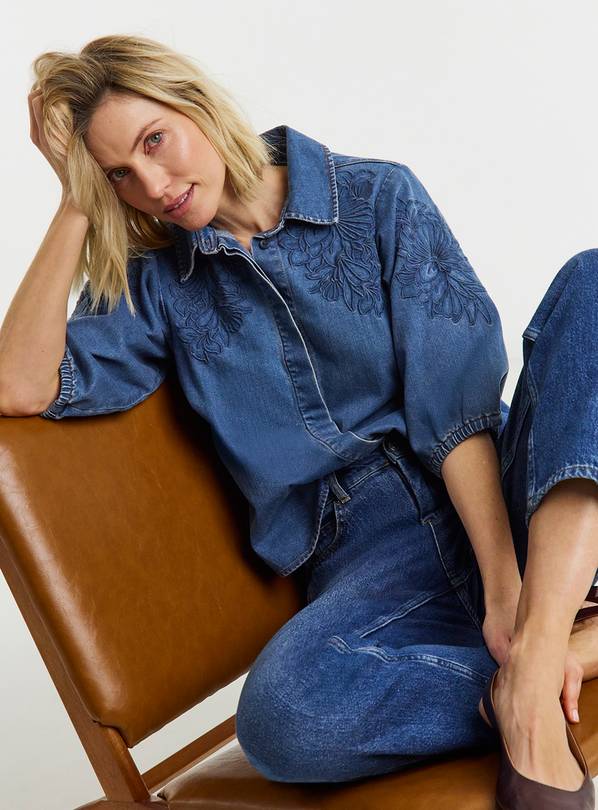 JD WILLIAMS Embroidered Denim Shirt 22