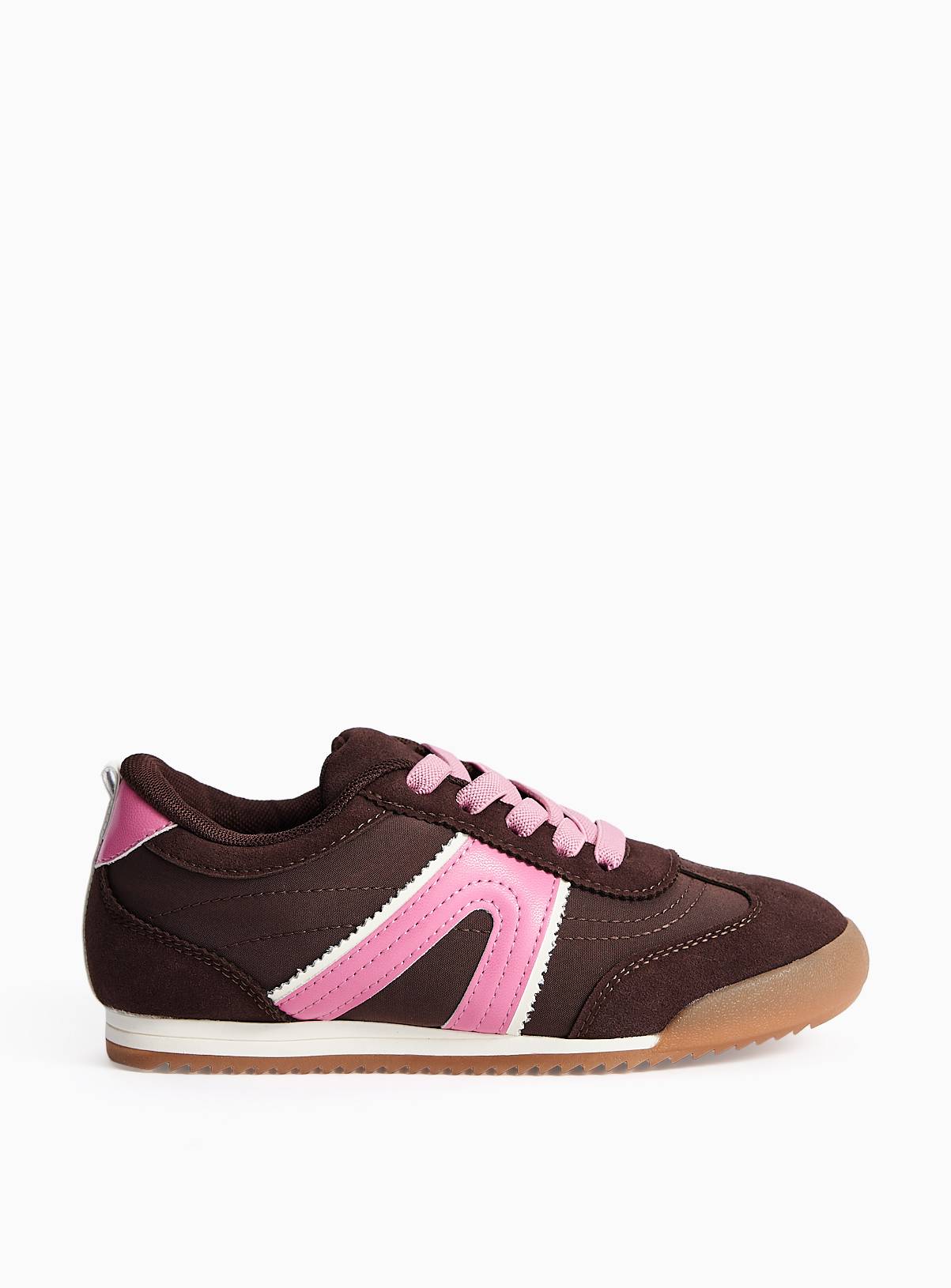Brown & Pink Slimsole Trainers 12 Infant - Image 1